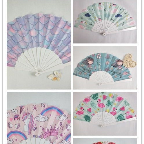 Ladies decorative fan with shimmering shell pattern Stornfield