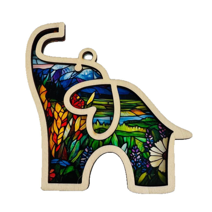 Artistic Wooden Elephant Ornament