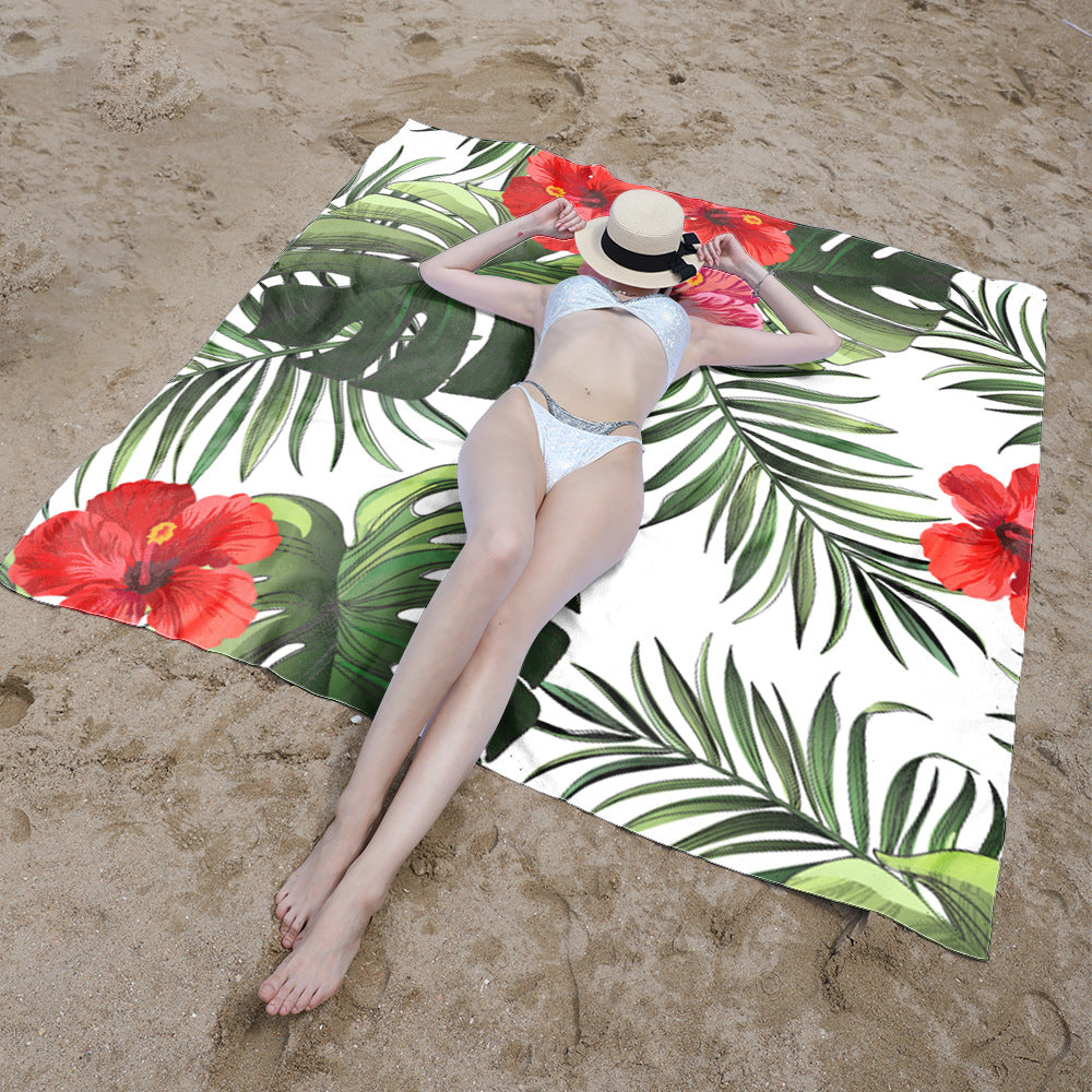 Beach blanket with tropical floral design Stornfield