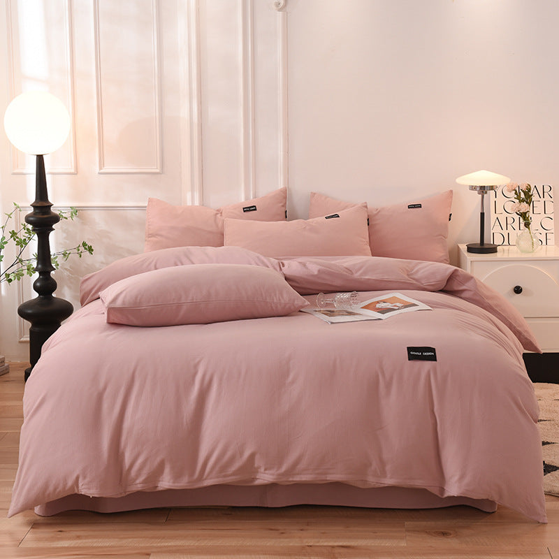 Breathable Reversible Cotton Duvet Cover Set with Pillowcases