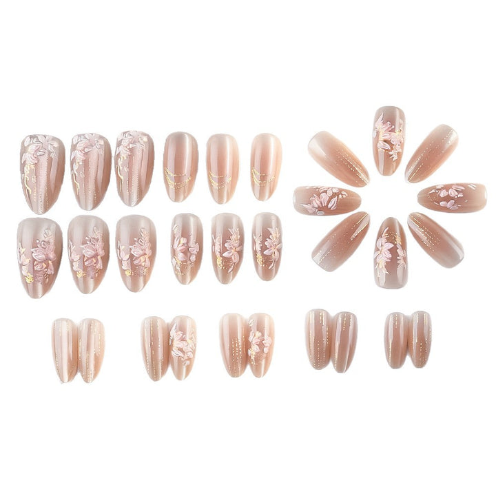 Floral Embellished Press-On Nails Stornfield