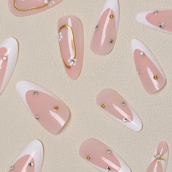 Elegant Floral Stiletto Nail Art
