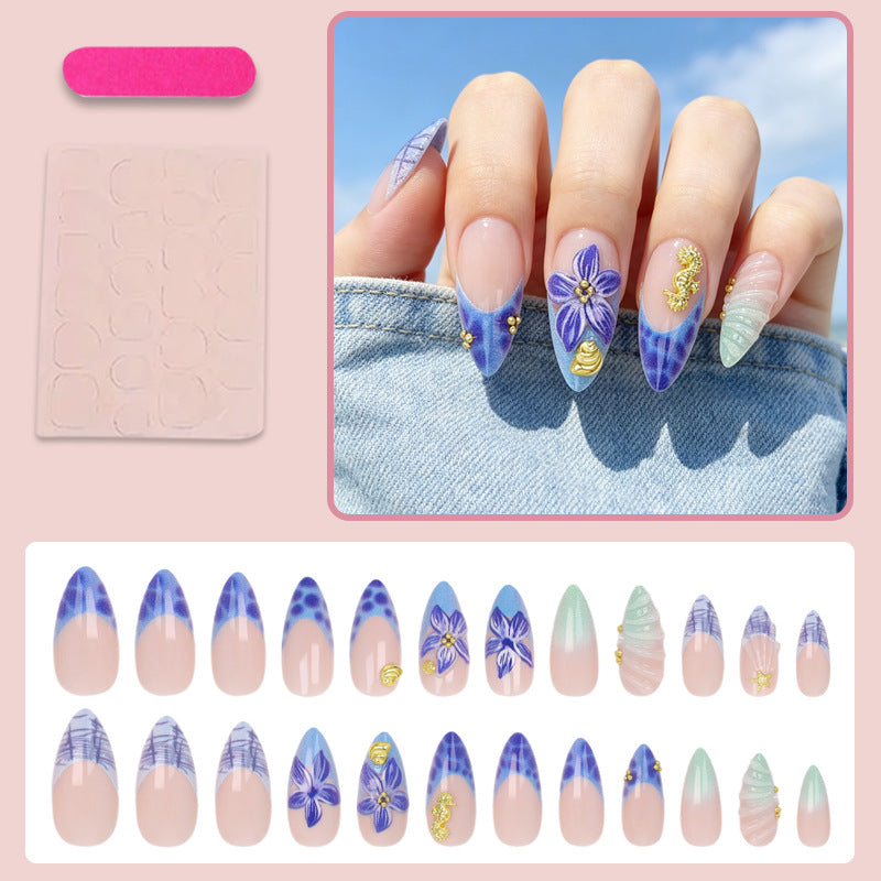 Nail art set with timeless flower designs and elegant accents Stornfield