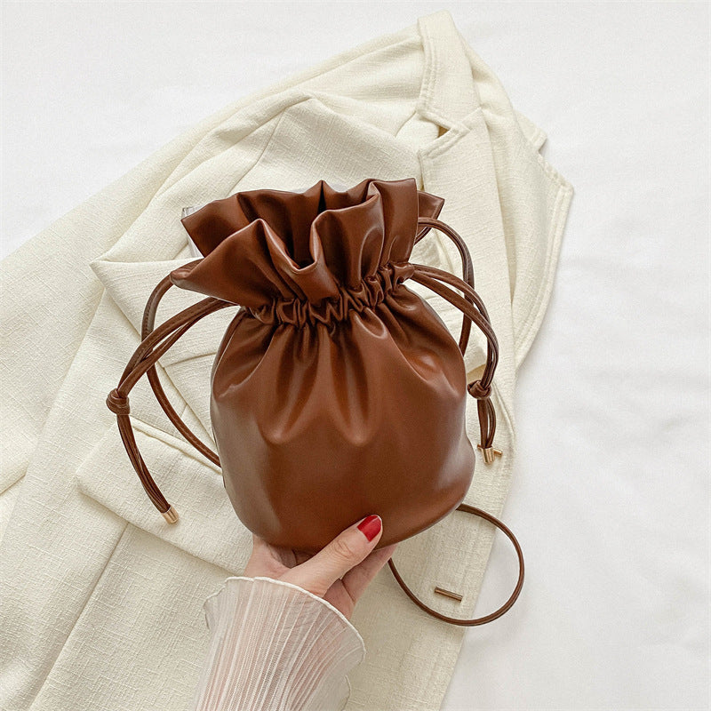 Fashionable Drawstring Bucket Bag