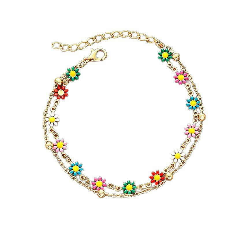 Colorful Floral Charm Anklet Stornfield