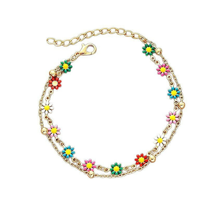 Colorful Floral Charm Anklet Stornfield