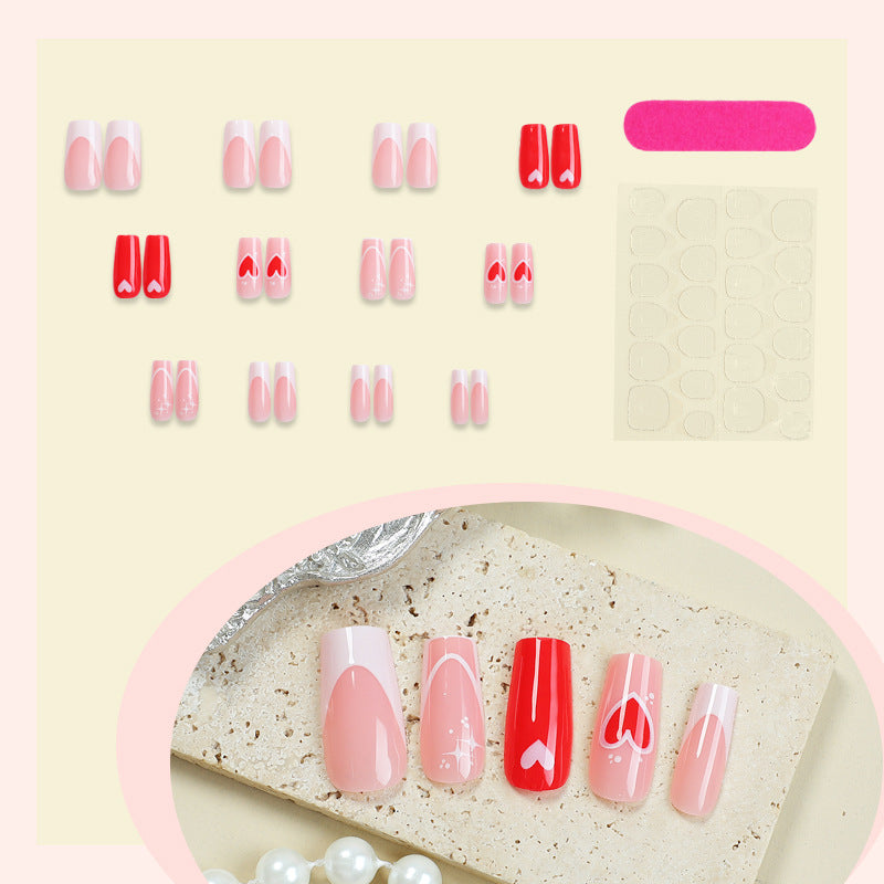 Creative nail art set with heart and modern accents Stornfield