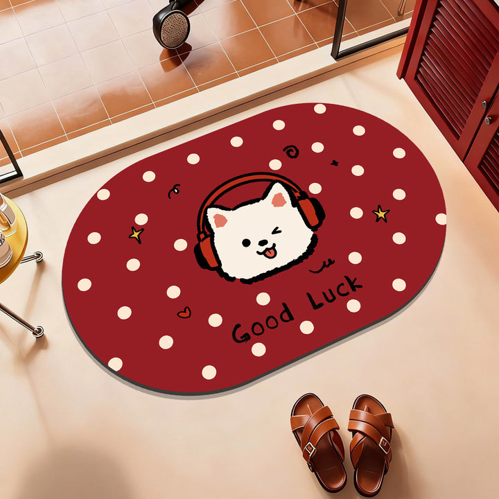 Playful Bunny-Themed Bath Mat