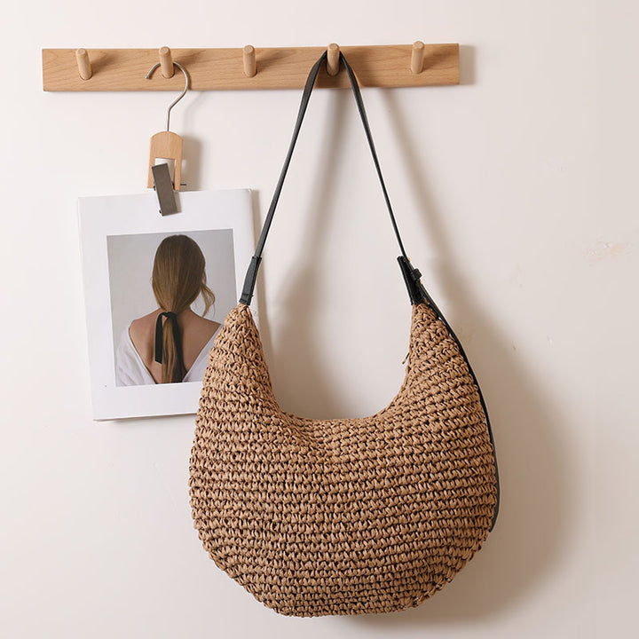 Handmade Hobo Bag Made of Natural Raffia Material Stornfield