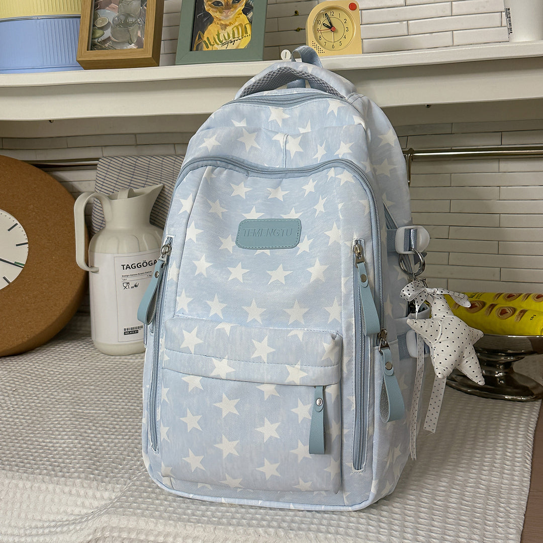 Trendy Star-Print School Backpack Stornfield