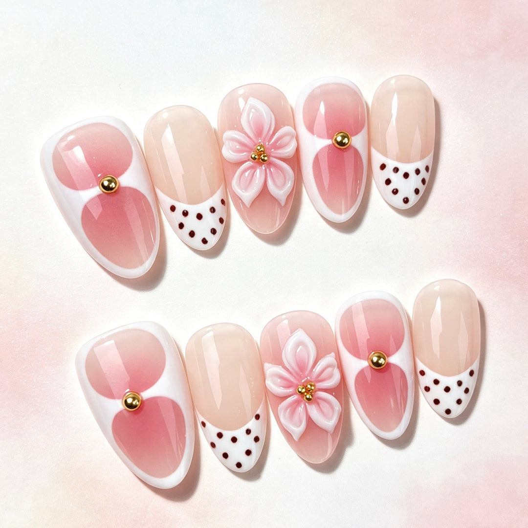 Premium Floral Press-On Nail Design Set