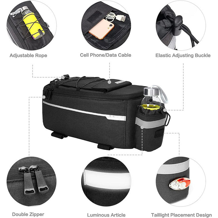 Multifunctional bicycle bag with insulated drink holder Stornfield