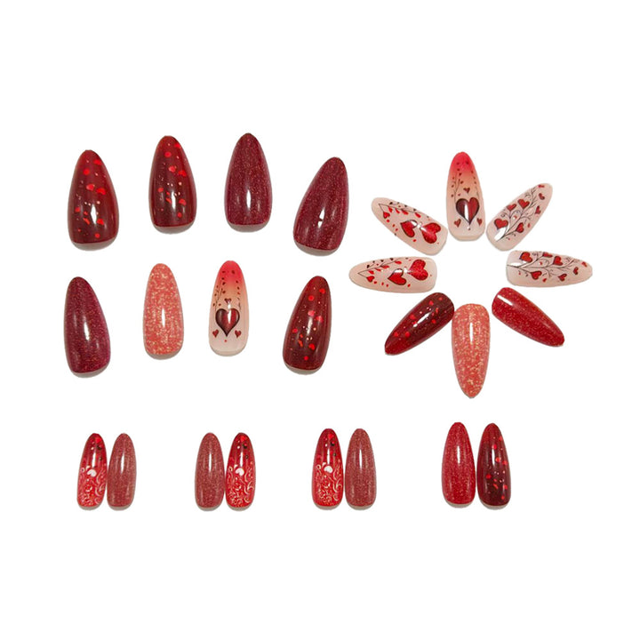 Artificial nails with Romantic Heart Design Stornfield