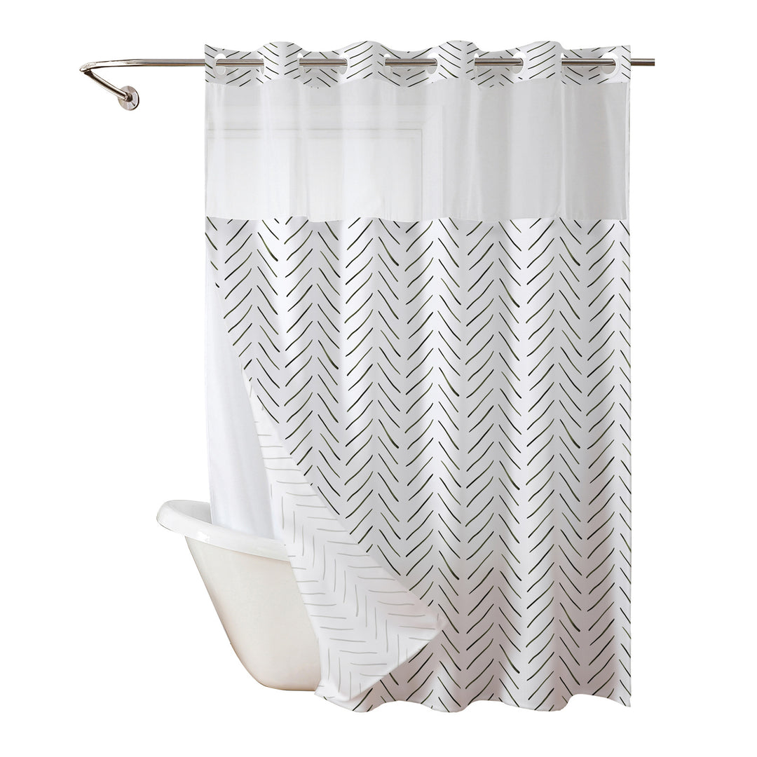 Herringbone Pattern Shower Curtain Stornfield