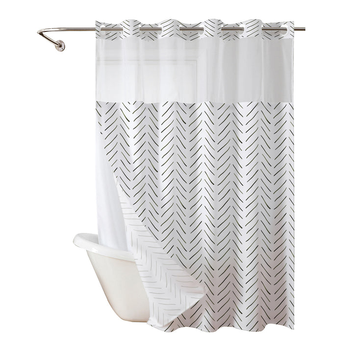 Herringbone Pattern Shower Curtain Stornfield
