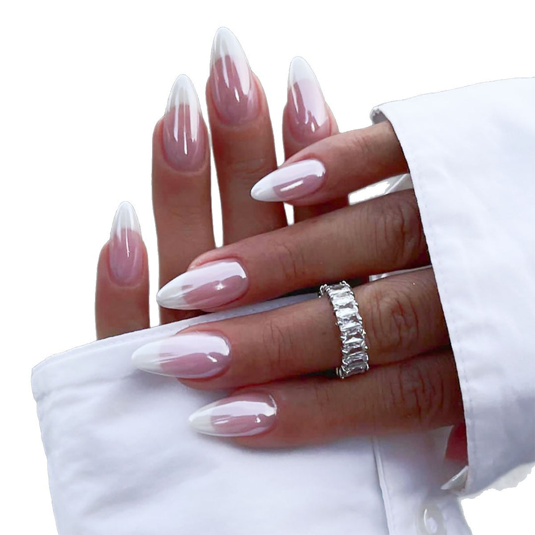 Glossy Almond-Shaped Press-On Nails Stornfield