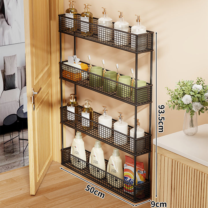 Slim Narrow Pull-Out Mesh Storage Organizer for Cabinet and Door Gap