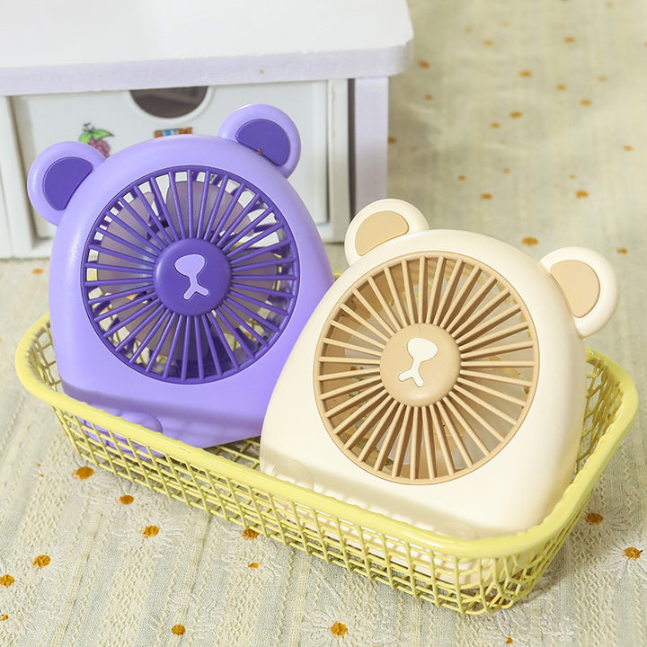 Ladies Portable Hand Fan with Creative Bear Design Stornfield