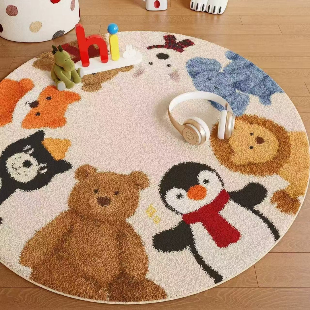 Cartoon-Themed Plush Area Rug for Home Decor