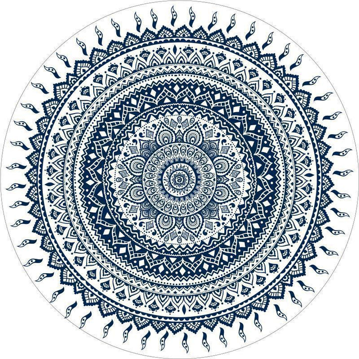 Round Geometric Pattern Area Rug