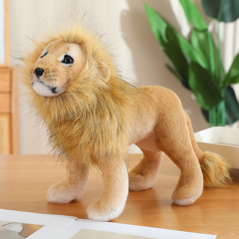 Realistic Standing Big Cat Plush Toy with Ultra-Soft Faux Fur and Poseable Legs Stornfield