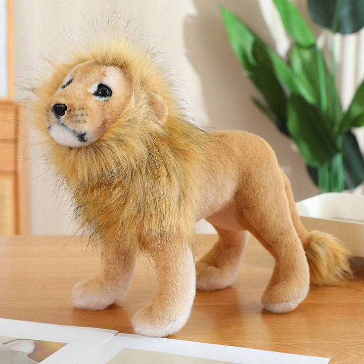 Realistic Standing Big Cat Plush Toy with Ultra-Soft Faux Fur and Poseable Legs Stornfield