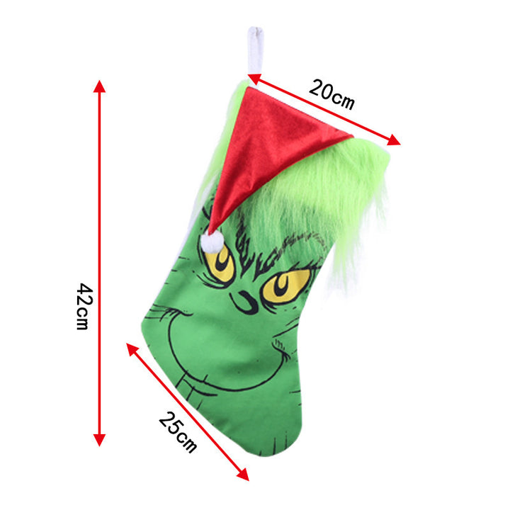Funny Christmas stocking with Grinch design