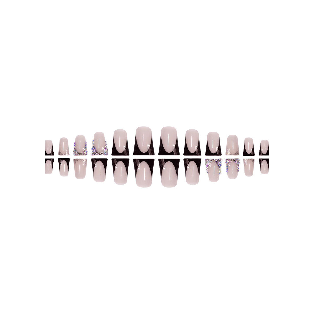 Decorative Press-On Nail Art with Rhinestone Accents Stornfield