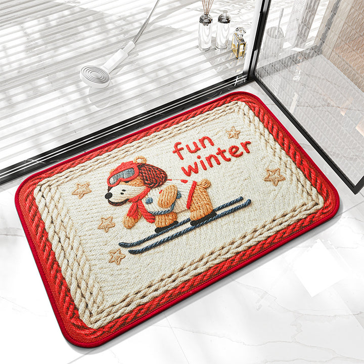 Cute Bunny-Themed Welcome Mat