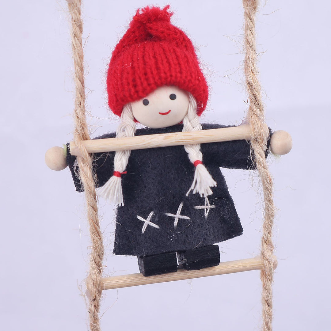 Decorative ladder with Christmas figures