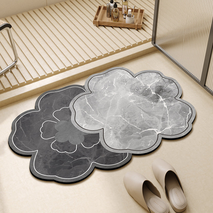 Floral Design Plush Bath Mat