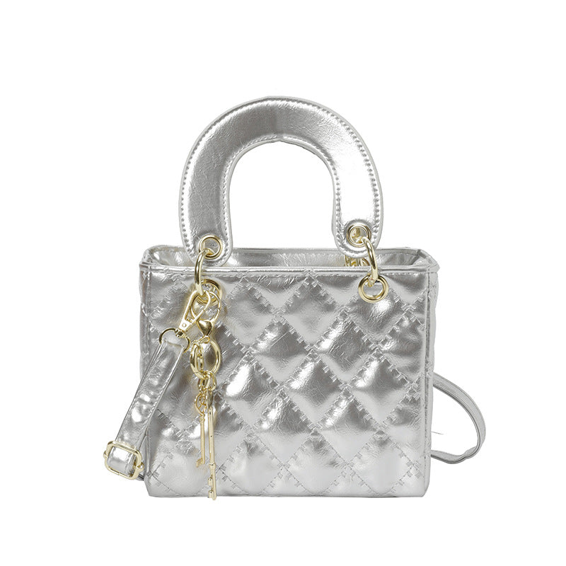 Luxurious Metallic Quilted Handbag