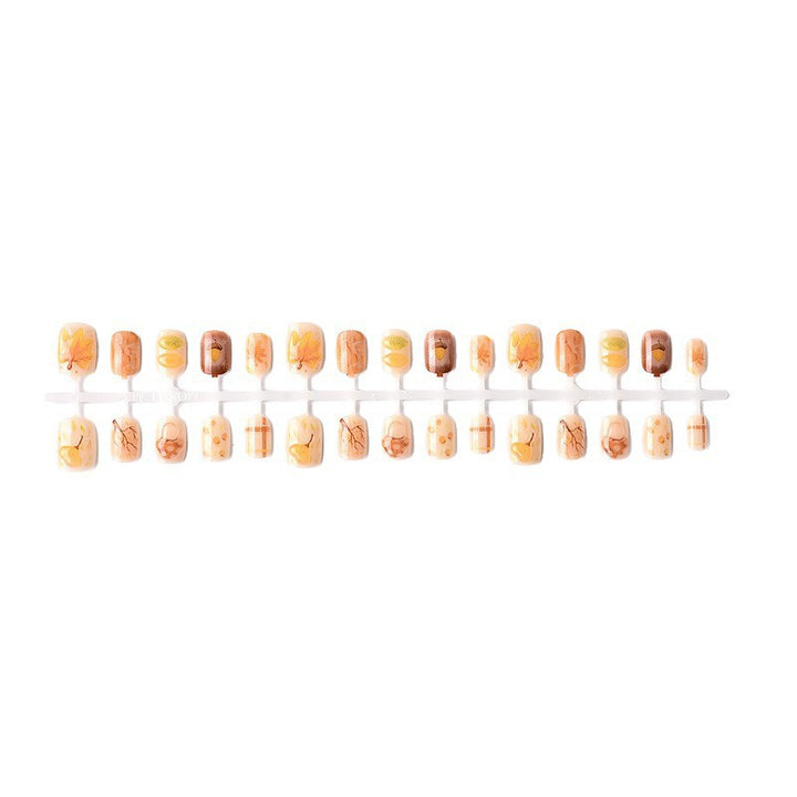 Fall-Themed Artistic Press-On Nail Set