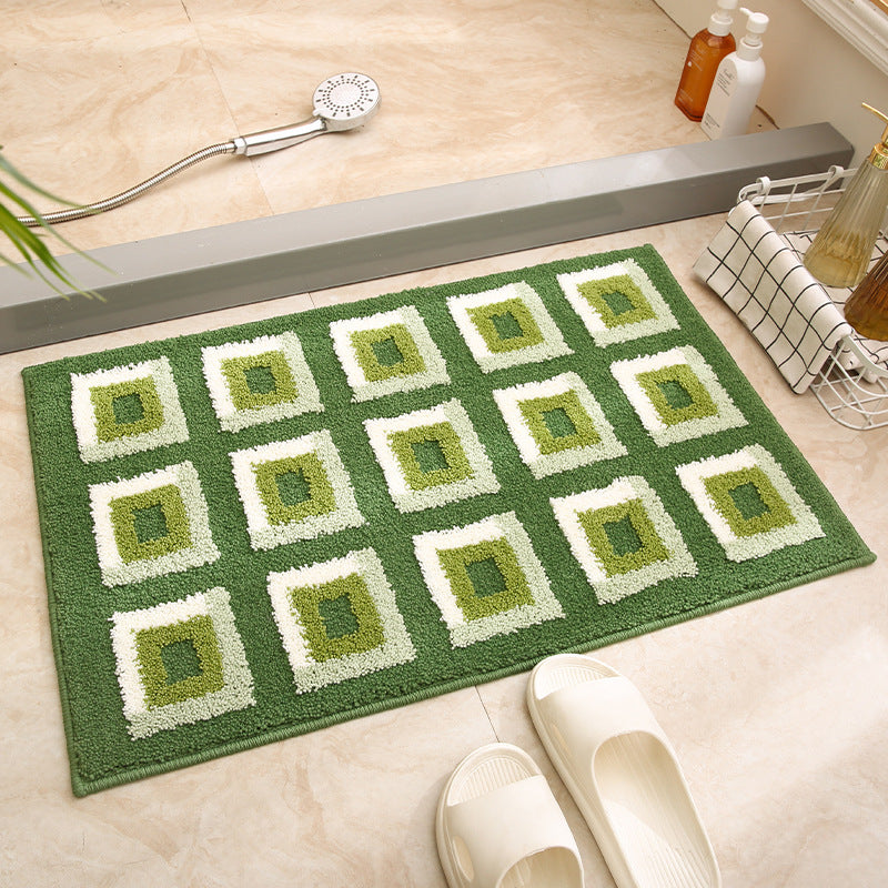 Geometric Patterned Bath Mat for Bathroom