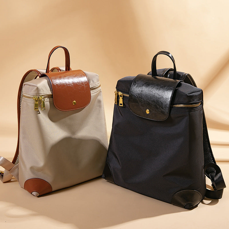 Versatile Multi-Pocket Backpack Bag with Leather Accents