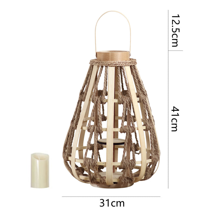 Decorative lantern made of rattan Stornfield