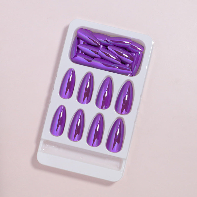 Glossy Press-On Nails Set with Iridescent Finish Stornfield