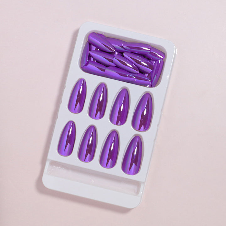 Glossy Press-On Nails Set with Iridescent Finish Stornfield