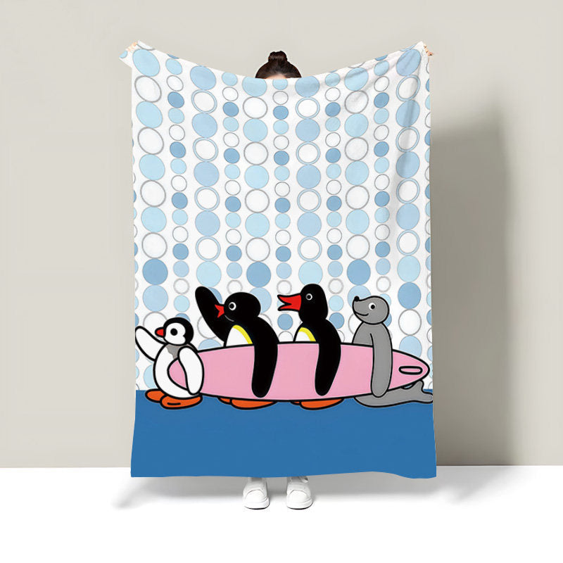 Cartoon-Themed Plush Throw Blanket