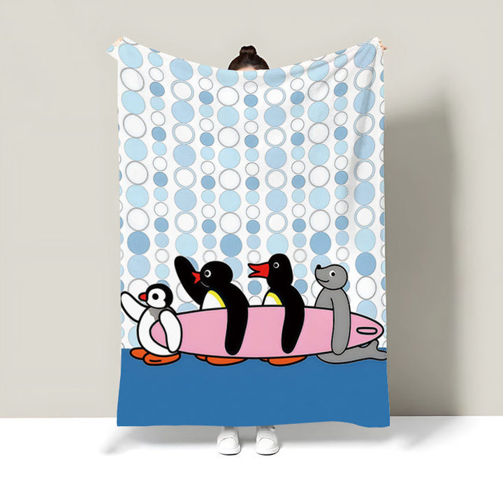 Cartoon-Themed Plush Throw Blanket