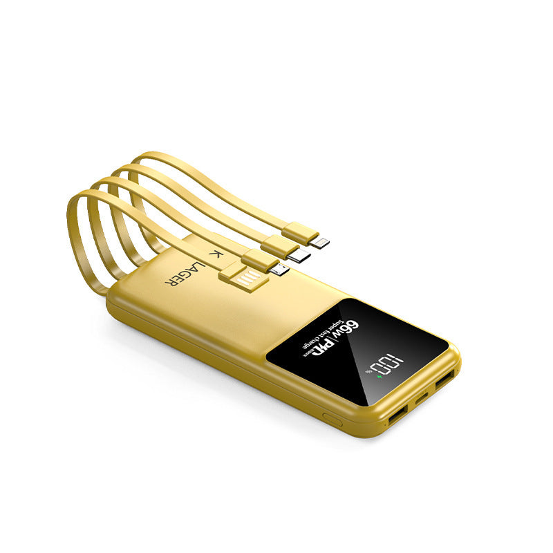 Multi-functional power bank with integrated charging cables and LCD display Stornfield