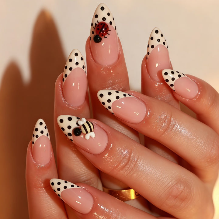Nail Art Set with playful insect designs and polka dots Stornfield
