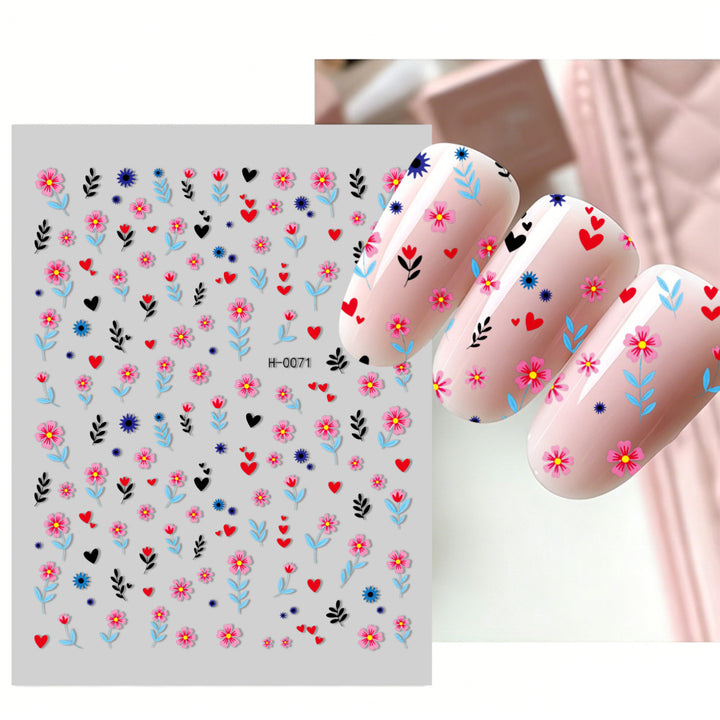 Floral Design Nail Art Sticker Set