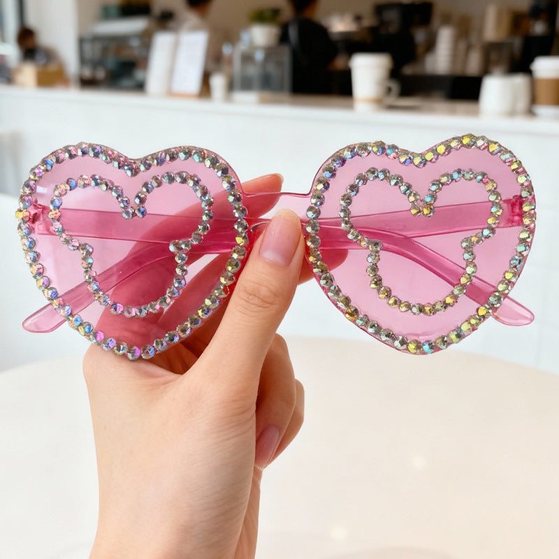 Rhinestone-Accented Heart-Shaped Sunglasses Stornfield 1787141236