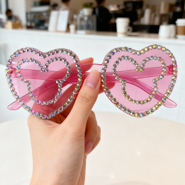 Rhinestone-Accented Heart-Shaped Sunglasses Stornfield 1787141236