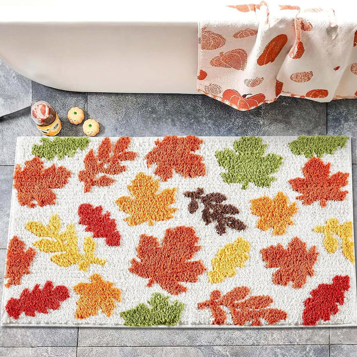 Floral Square Pattern Bath Mat