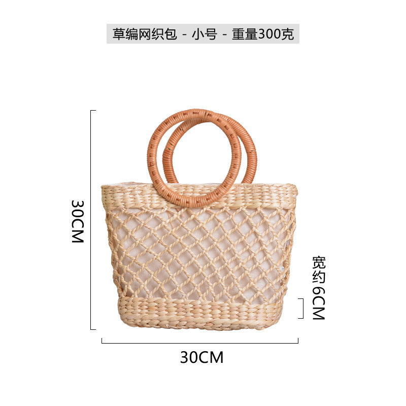 Women handcrafted beach bag with braided handles Stornfield