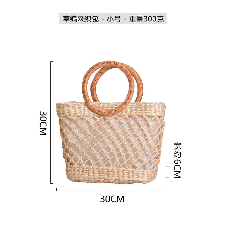Women handcrafted beach bag with braided handles Stornfield