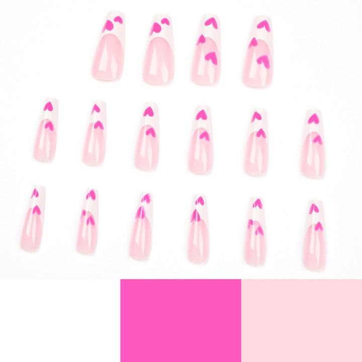 Artful Stiletto Nails with Hearts Design Stornfield