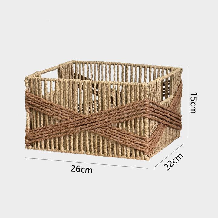 Handcrafted storage basket with decorative weave Stornfield